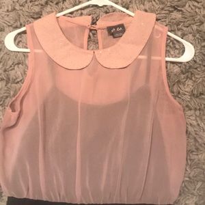 Pink sparkle collared dress